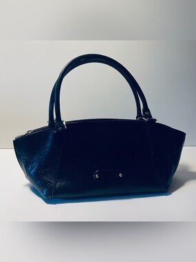 Valentina Black Leather Satchel Handle Bag | Y2K Early 2000s | Vintage